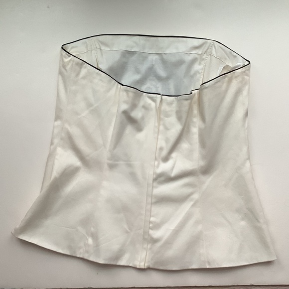 WHBM 🖤 Black Ivory Crop Top Bustier with Sequin Flower Floral Embroidery Detail - Picture 3 of 14